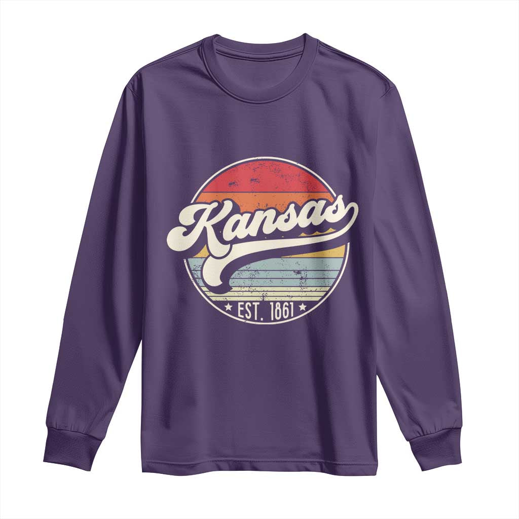 Kansas City Missouri Retro 80s Established 1861 Long Sleeve Shirt TS14 Purple Print Your Wear