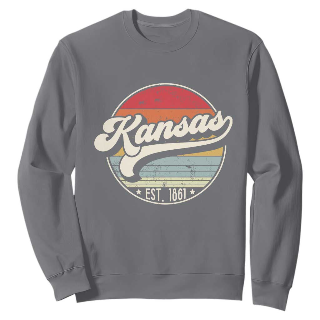 Kansas City Missouri Retro 80s Established 1861 Sweatshirt TS14 Charcoal Print Your Wear