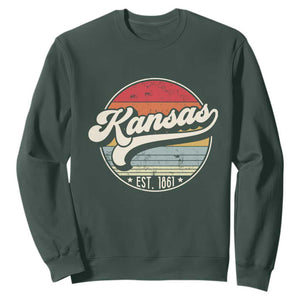 Kansas City Missouri Retro 80s Established 1861 Sweatshirt TS14 Dark Forest Green Print Your Wear