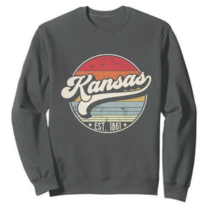Kansas City Missouri Retro 80s Established 1861 Sweatshirt TS14 Dark Heather Print Your Wear
