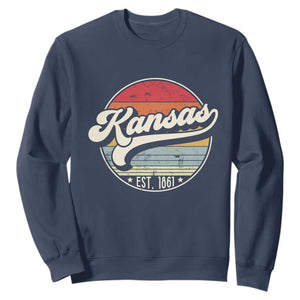 Kansas City Missouri Retro 80s Established 1861 Sweatshirt TS14 Navy Print Your Wear