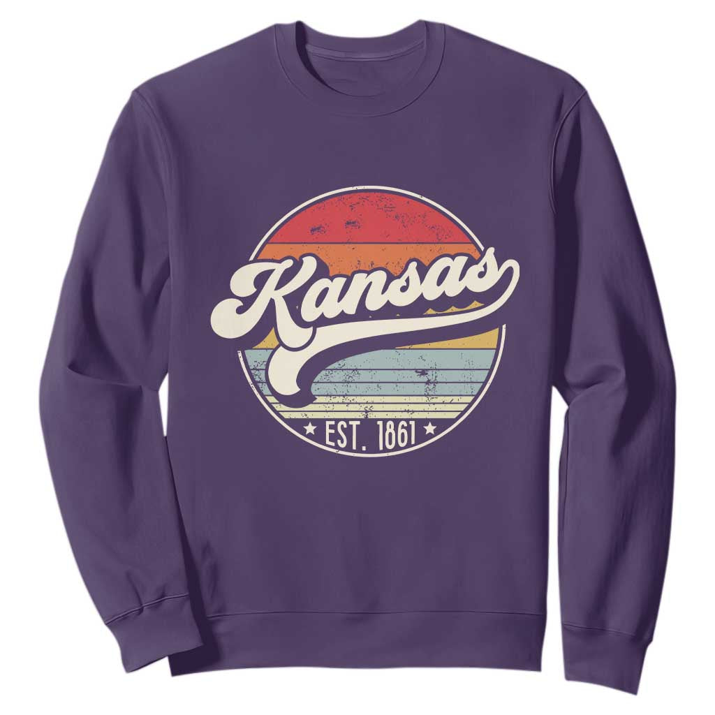 Kansas City Missouri Retro 80s Established 1861 Sweatshirt TS14 Purple Print Your Wear