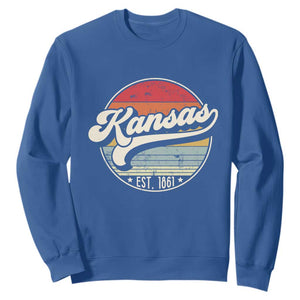 Kansas City Missouri Retro 80s Established 1861 Sweatshirt TS14 Royal Blue Print Your Wear