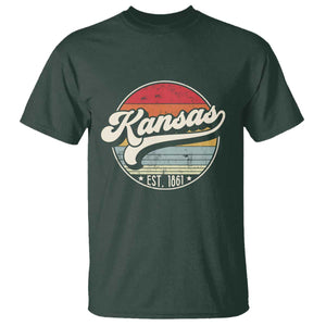 Kansas City Missouri Retro 80s Established 1861 T Shirt TS14 Dark Forest Green Print Your Wear