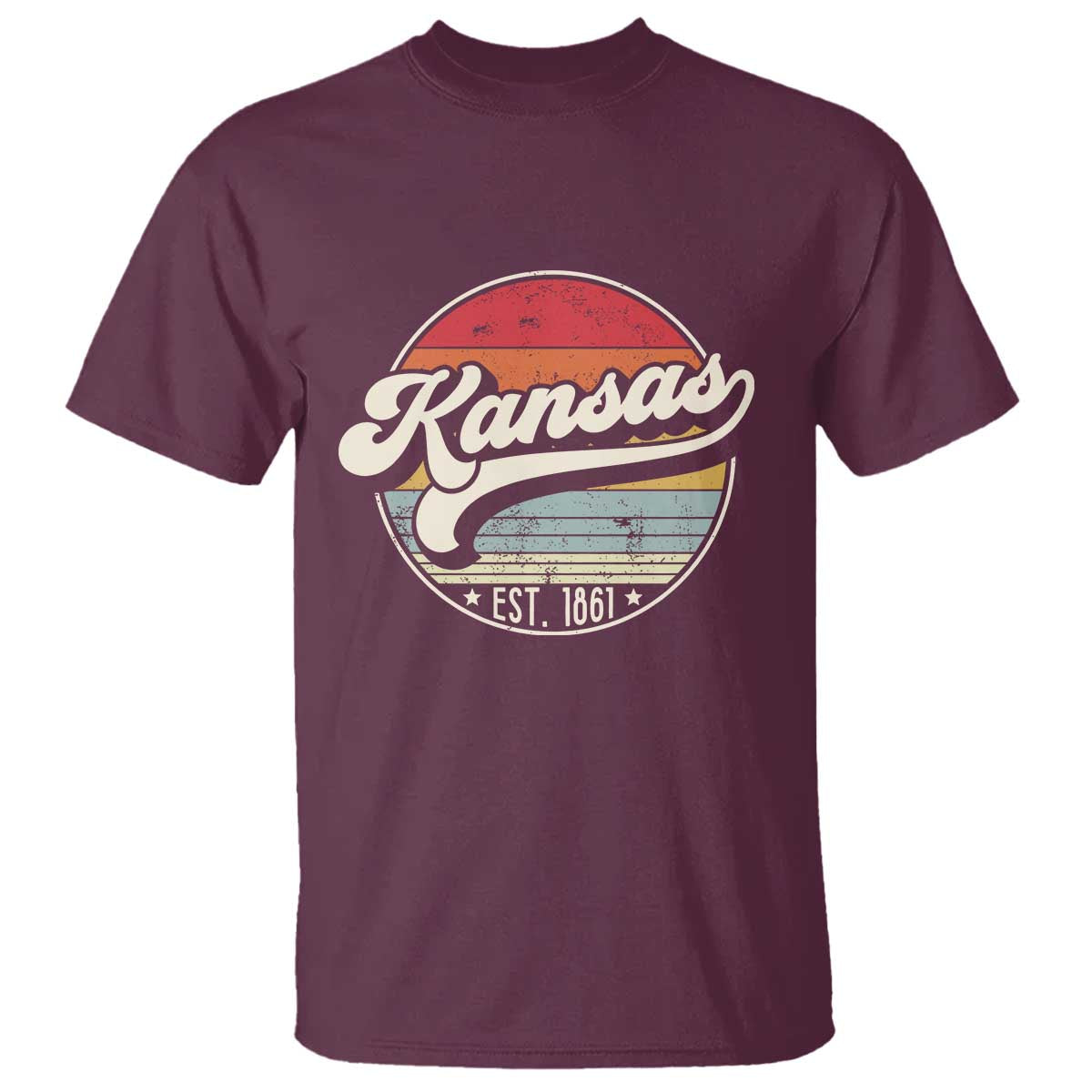 Kansas City Missouri Retro 80s Established 1861 T Shirt TS14 Maroon Print Your Wear