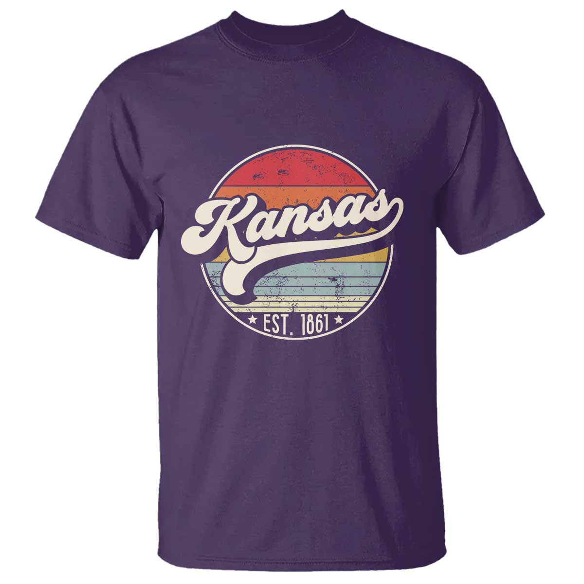 Kansas City Missouri Retro 80s Established 1861 T Shirt TS14 Purple Print Your Wear