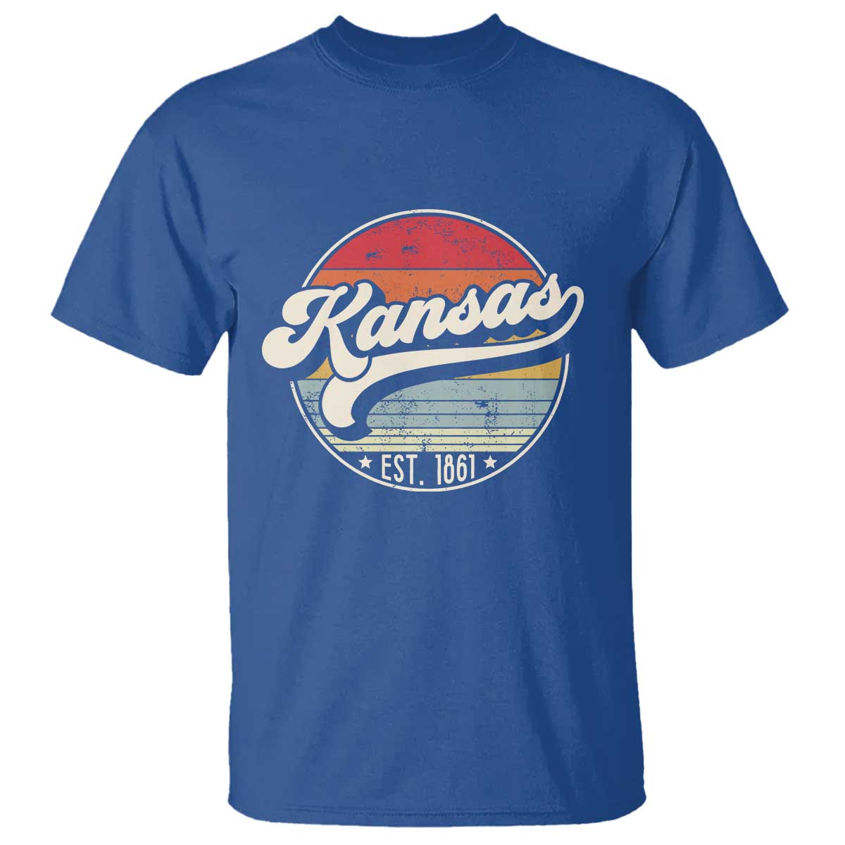 Kansas City Missouri Retro 80s Established 1861 T Shirt TS14 Royal Blue Print Your Wear