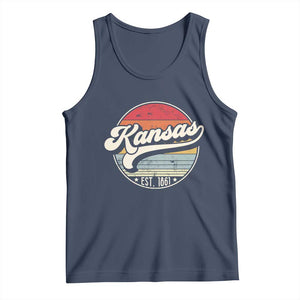 Kansas City Missouri Retro 80s Established 1861 Tank Top TS14 Navy Print Your Wear