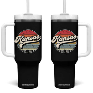 Kansas City Missouri Retro 80s Established 1861 Tumbler With Handle TS14 One Size: 40 oz Black Print Your Wear