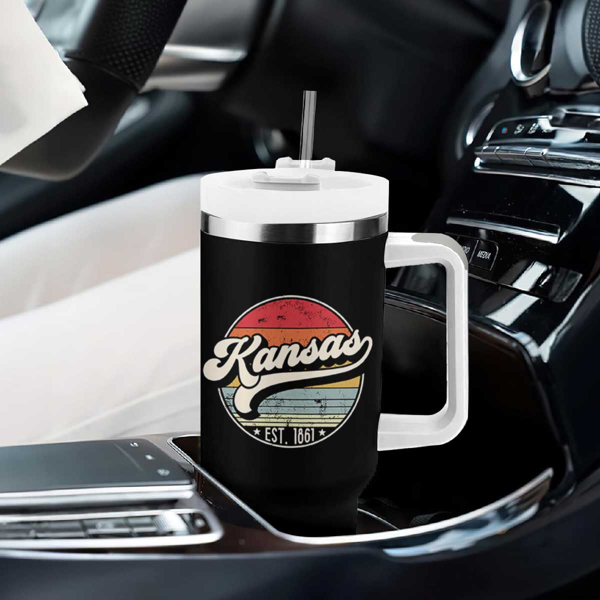 Kansas City Missouri Retro 80s Established 1861 Tumbler With Handle TS14 Print Your Wear
