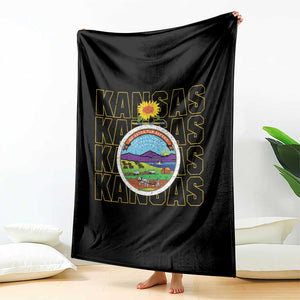 Retro Kansas Flag Vintage KS Souvenir Throw Blanket TS14 Print Your Wear