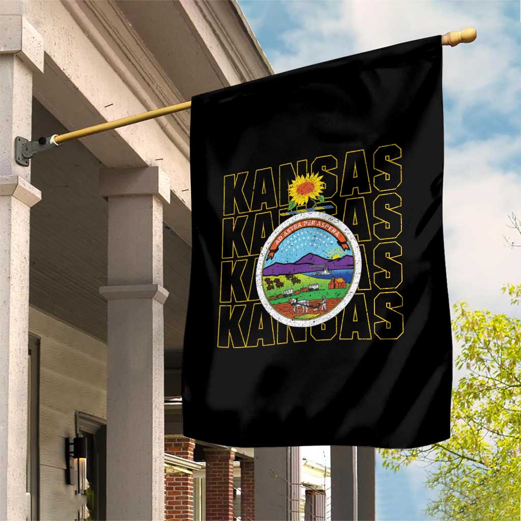Retro Kansas Flag Vintage KS Souvenir Garden Flag TS14 Print Your Wear