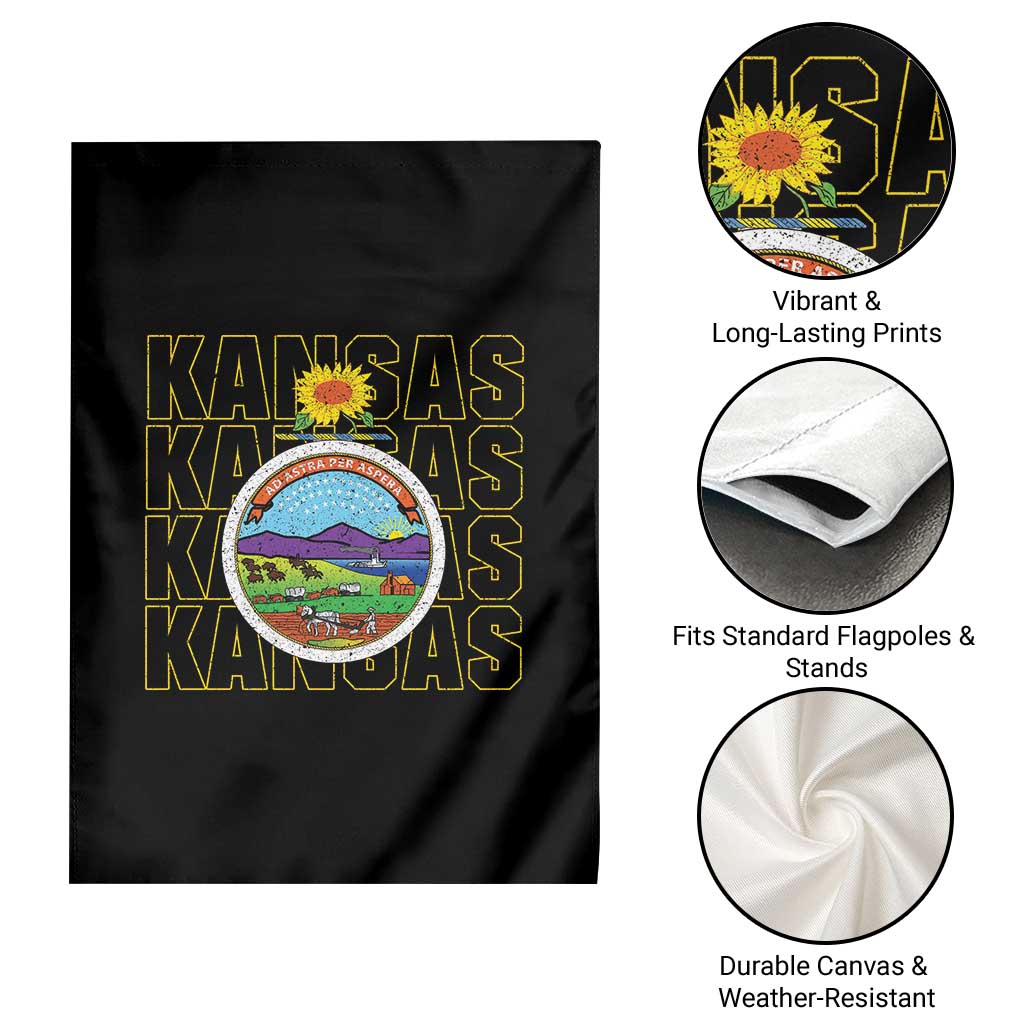 Retro Kansas Flag Vintage KS Souvenir Garden Flag TS14 Print Your Wear