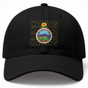 Retro Kansas Flag Vintage KS Souvenir Baseball Cap TS14 Print Your Wear