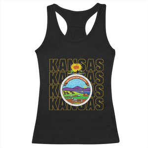 Retro Kansas Flag Vintage KS Souvenir Racerback Tank Top TS14 Black Print Your Wear