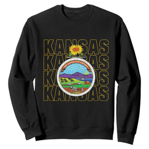 Retro Kansas Flag Vintage KS Souvenir Sweatshirt TS14 Black Print Your Wear