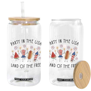 Patriotic Doodle Glass Can Watermelon Hotdog Firework Cute Fourth of July TS14 Print Your Wear