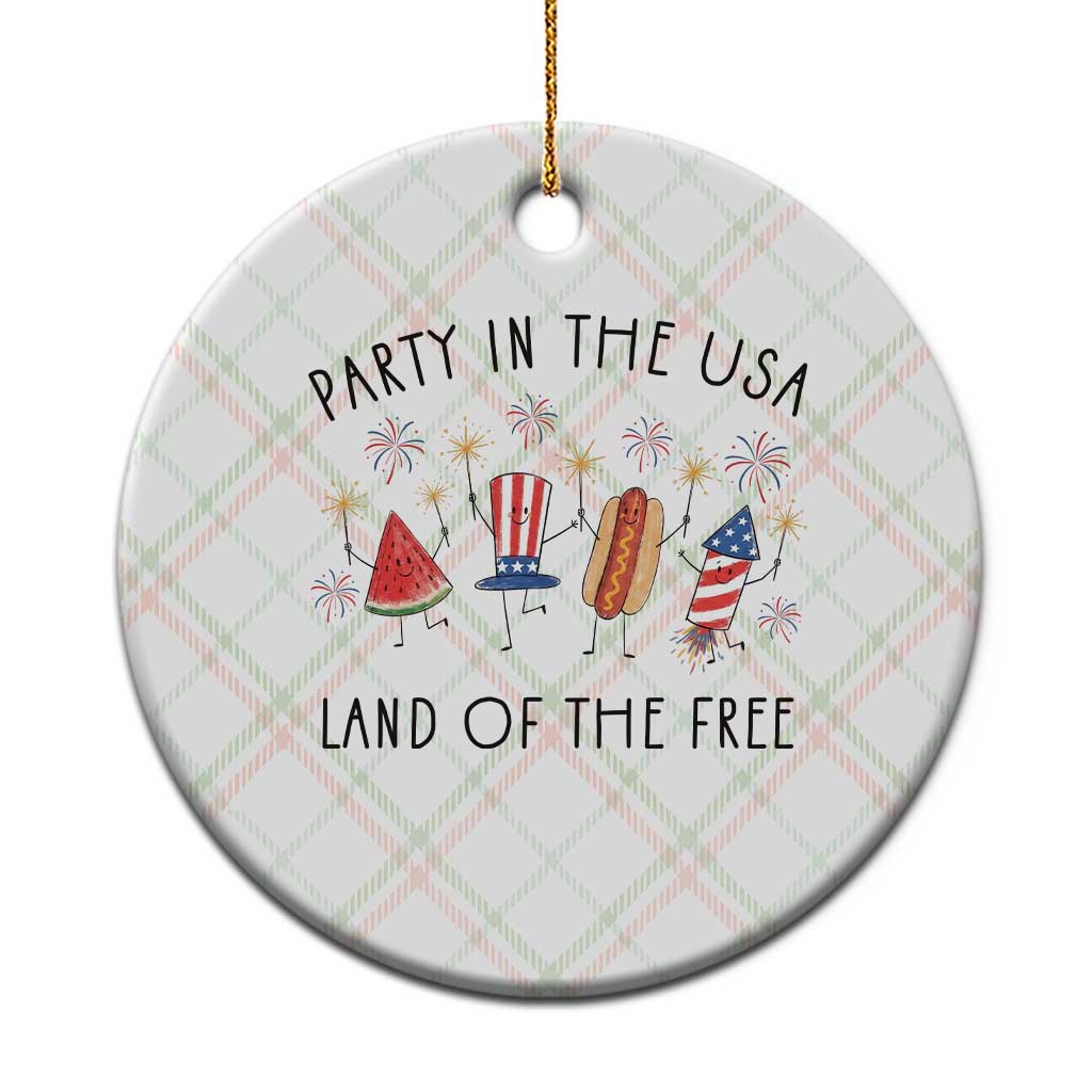 Patriotic Doodle Ceramic Ornament Watermelon Hotdog Firework Cute Fourth of July TS14 1pc Christmas Plaid Print Your Wear