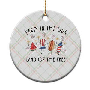 Patriotic Doodle Ceramic Ornament Watermelon Hotdog Firework Cute Fourth of July TS14 1pc Christmas Plaid Print Your Wear