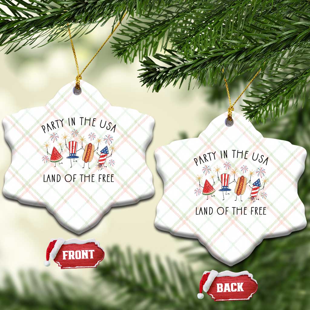 Patriotic Doodle Ceramic Ornament Watermelon Hotdog Firework Cute Fourth of July TS14 Print Your Wear
