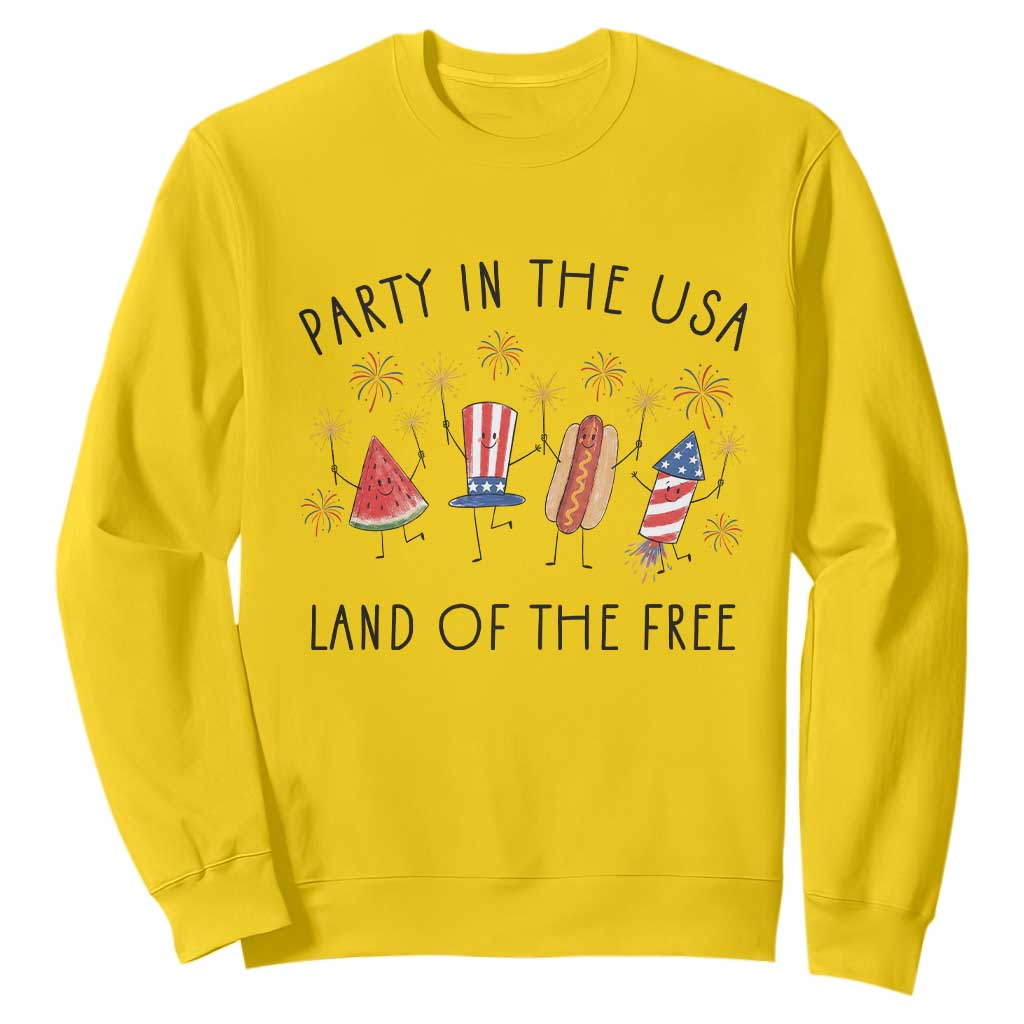 Patriotic Doodle Sweatshirt Watermelon Hotdog Firework Cute Fourth of July TS14 Daisy Print Your Wear