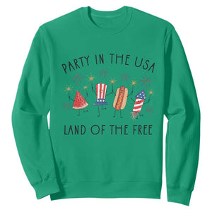 Patriotic Doodle Sweatshirt Watermelon Hotdog Firework Cute Fourth of July TS14 Irish Green Print Your Wear