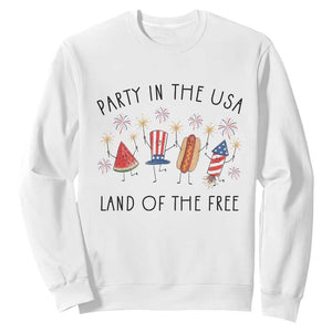 Patriotic Doodle Sweatshirt Watermelon Hotdog Firework Cute Fourth of July TS14 White Print Your Wear