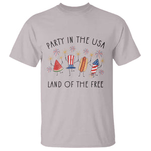 Patriotic Doodle T Shirt Watermelon Hotdog Firework Cute Fourth of July TS14 Ice Gray Print Your Wear
