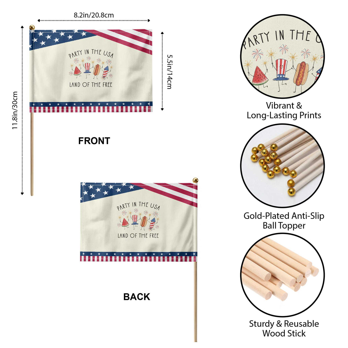Cute Fourth of July Patriotic Handheld Flag Watermelon Hotdog Firework TS14 Print Your Wear