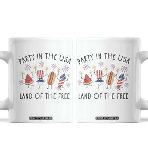 Patriotic Doodle Coffee Mug Watermelon Hotdog Firework Cute Fourth of July TS14 White Print Your Wear