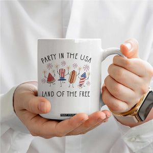 Patriotic Doodle Coffee Mug Watermelon Hotdog Firework Cute Fourth of July TS14 Print Your Wear