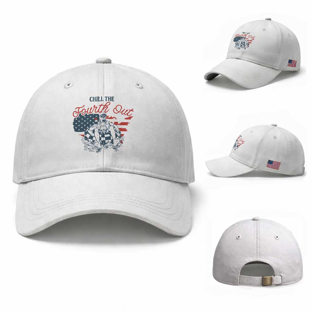 Chill The Fourth Out Baseball Cap Funny FDT 4th of July TS14 Baseball Cap Universal Fit White Print Your Wear