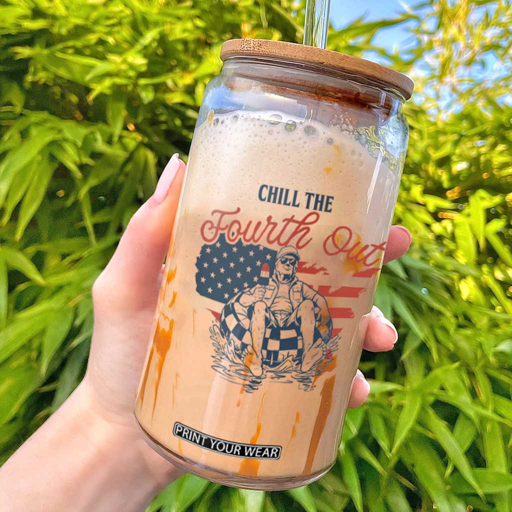 Chill The Fourth Out Glass Can Funny FDT 4th of July TS14 White Print Your Wear