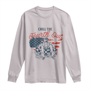 Chill The Fourth Out Long Sleeve Shirt Funny FDT 4th of July TS14 Ice Gray Print Your Wear