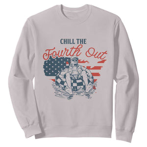 Chill The Fourth Out Sweatshirt Funny FDT 4th of July TS14 Ice Gray Print Your Wear