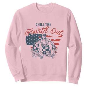 Chill The Fourth Out Sweatshirt Funny FDT 4th of July TS14 Light Pink Print Your Wear