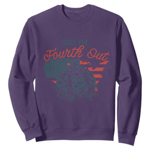 Chill The Fourth Out Sweatshirt Funny FDT 4th of July TS14 Purple Print Your Wear