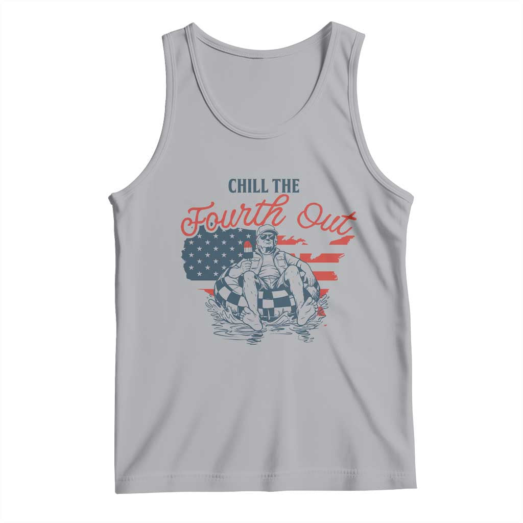 Chill The Fourth Out Tank Top Funny FDT 4th of July TS14 Athletic Heather Print Your Wear