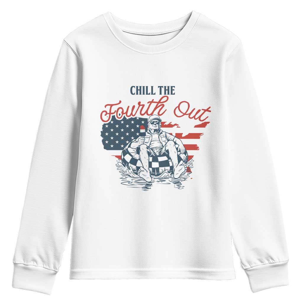 Chill The Fourth Out Youth Sweatshirt Funny FDT 4th of July TS14 White Print Your Wear