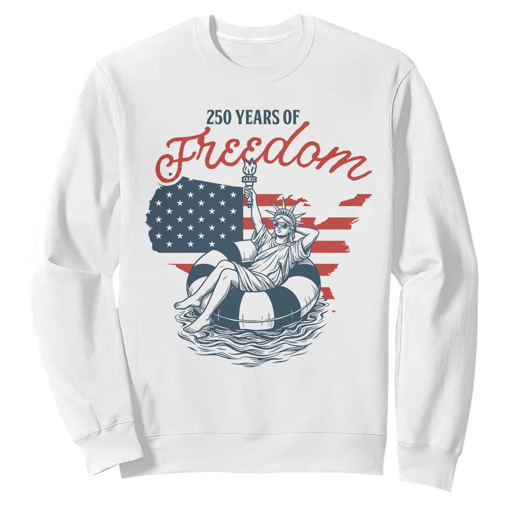 Chill The Fourth Out Sweatshirt Funny Statue of Liberty 4th of July TS14 White Print Your Wear