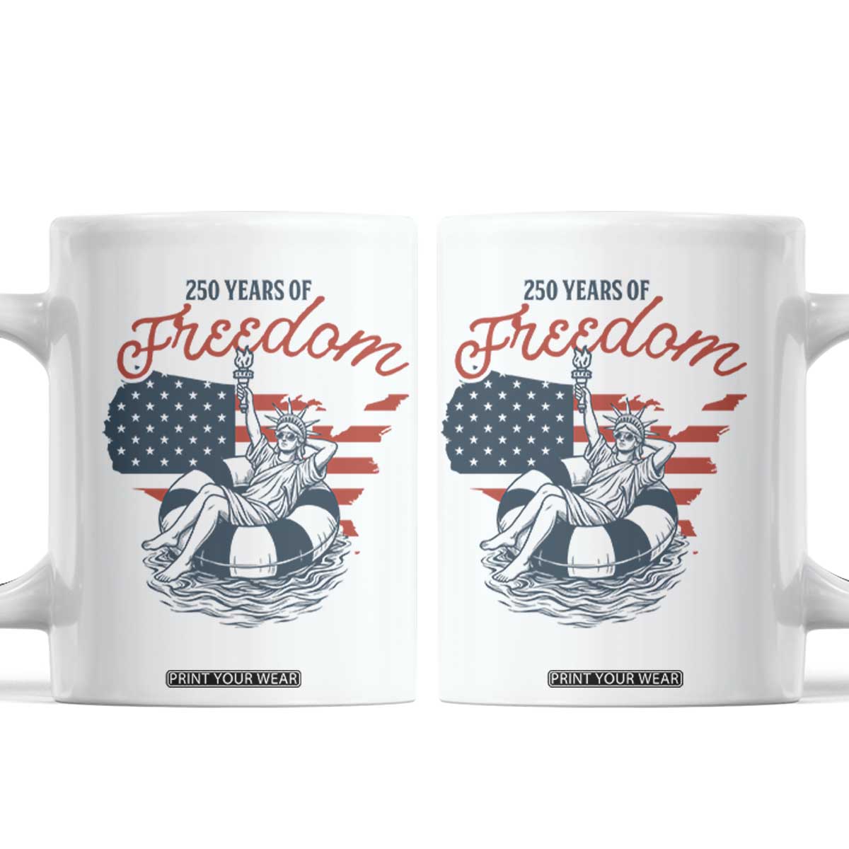 Chill The Fourth Out Coffee Mug Funny Statue of Liberty 4th of July TS14 White Print Your Wear