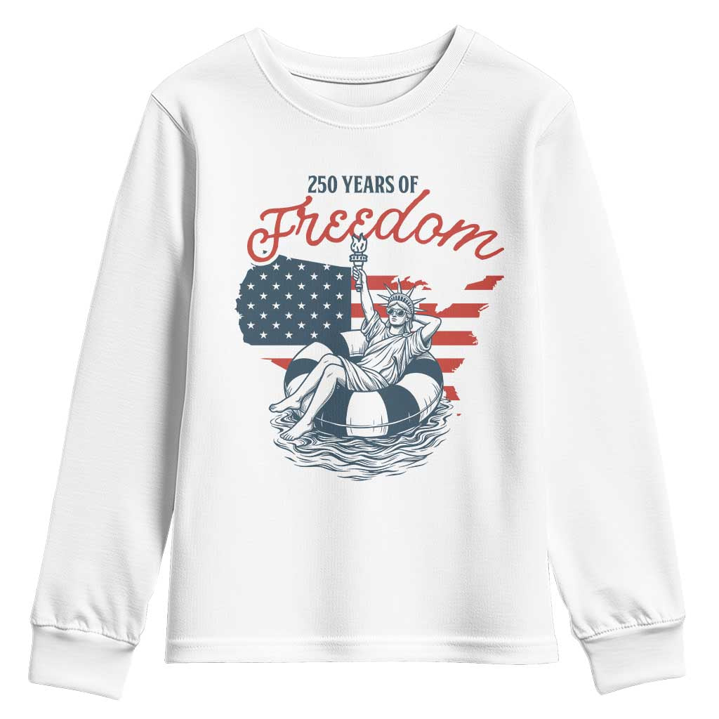 Chill The Fourth Out Youth Sweatshirt Funny Statue of Liberty 4th of July TS14 White Print Your Wear