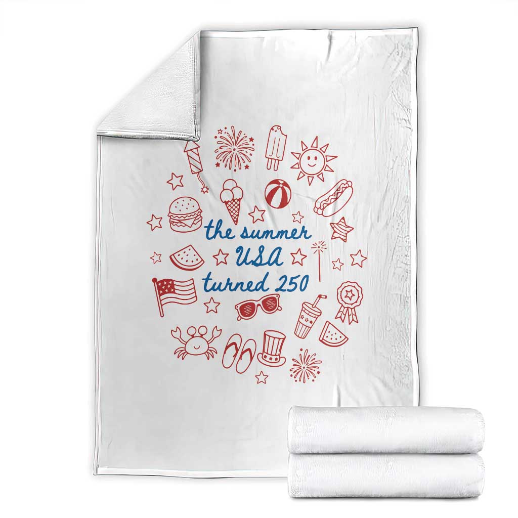 The Summer USA Turned 250 Throw Blanket 250 Years America Anniversary 4th of July TS14 White Print Your Wear