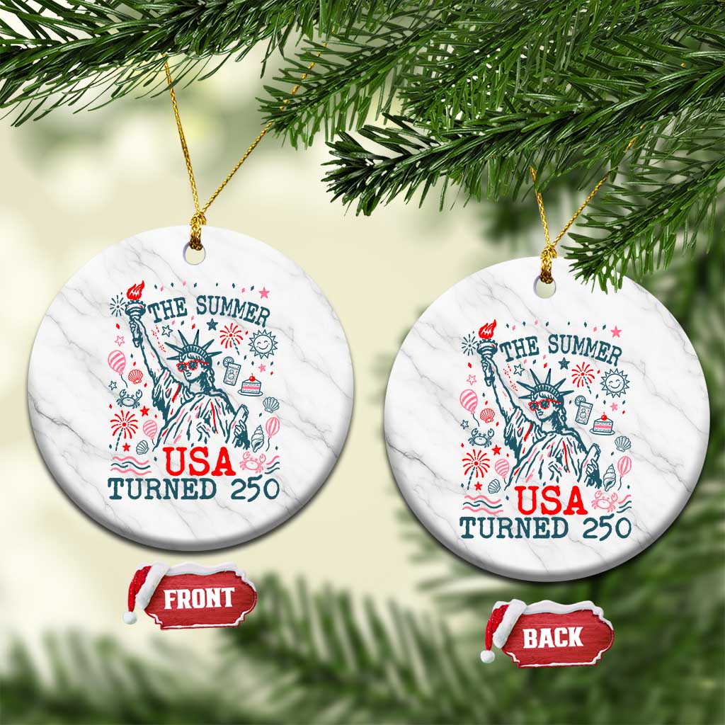250 Years America Anniversary Statue of Liberty Ceramic Ornament The Summer USA Turned 250 TS14 1pc White Marble Print Your Wear