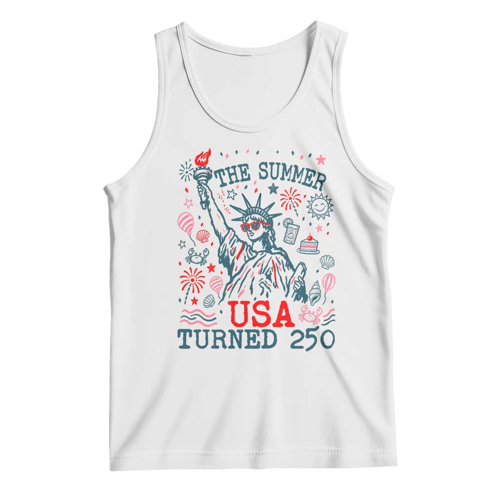 250 Years America Anniversary Statue of Liberty Tank Top The Summer USA Turned 250 TS14 White Print Your Wear