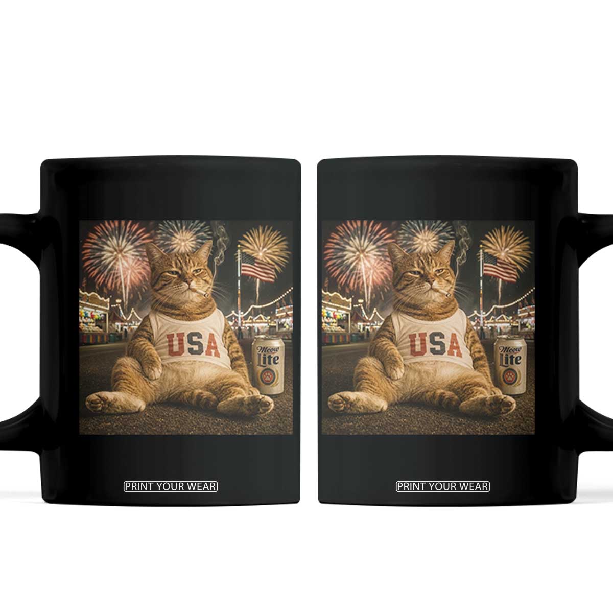 USA 250th Anniversary Statue of Liberty Coffee Mug The Summer USA Turned 250 TS14 Black Print Your Wear