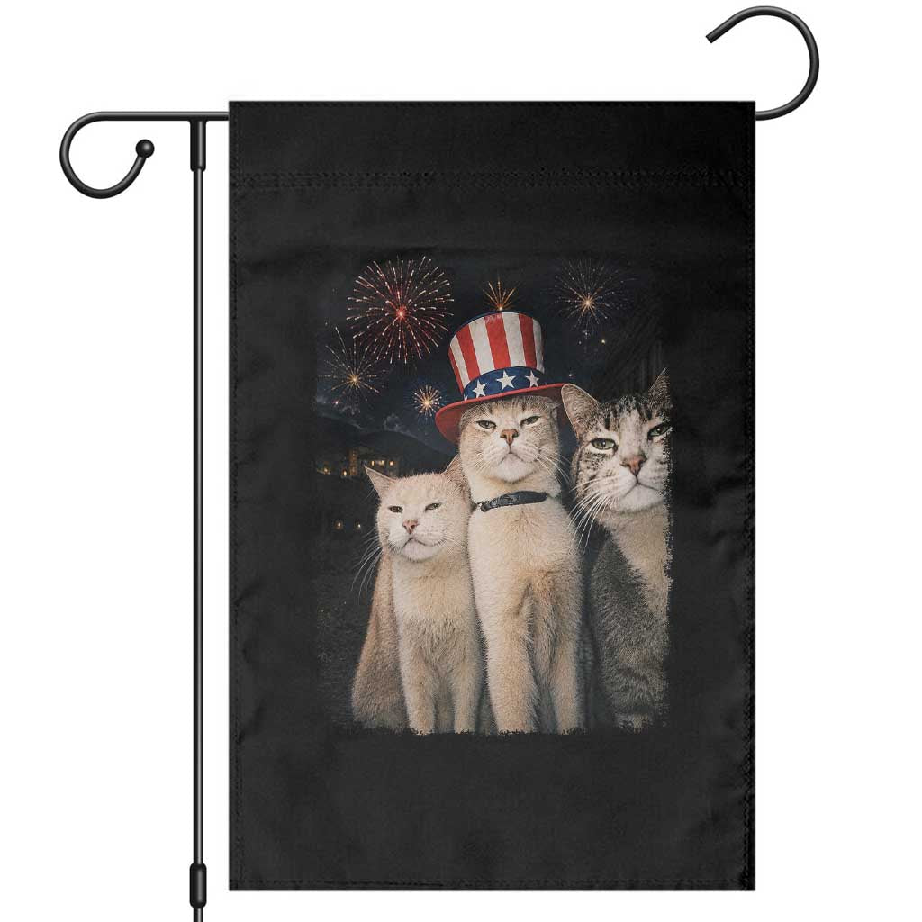 Patriotic Smoking Cat Garden Flag Funny American Cat Lover 4th of July TS14 Black Print Your Wear