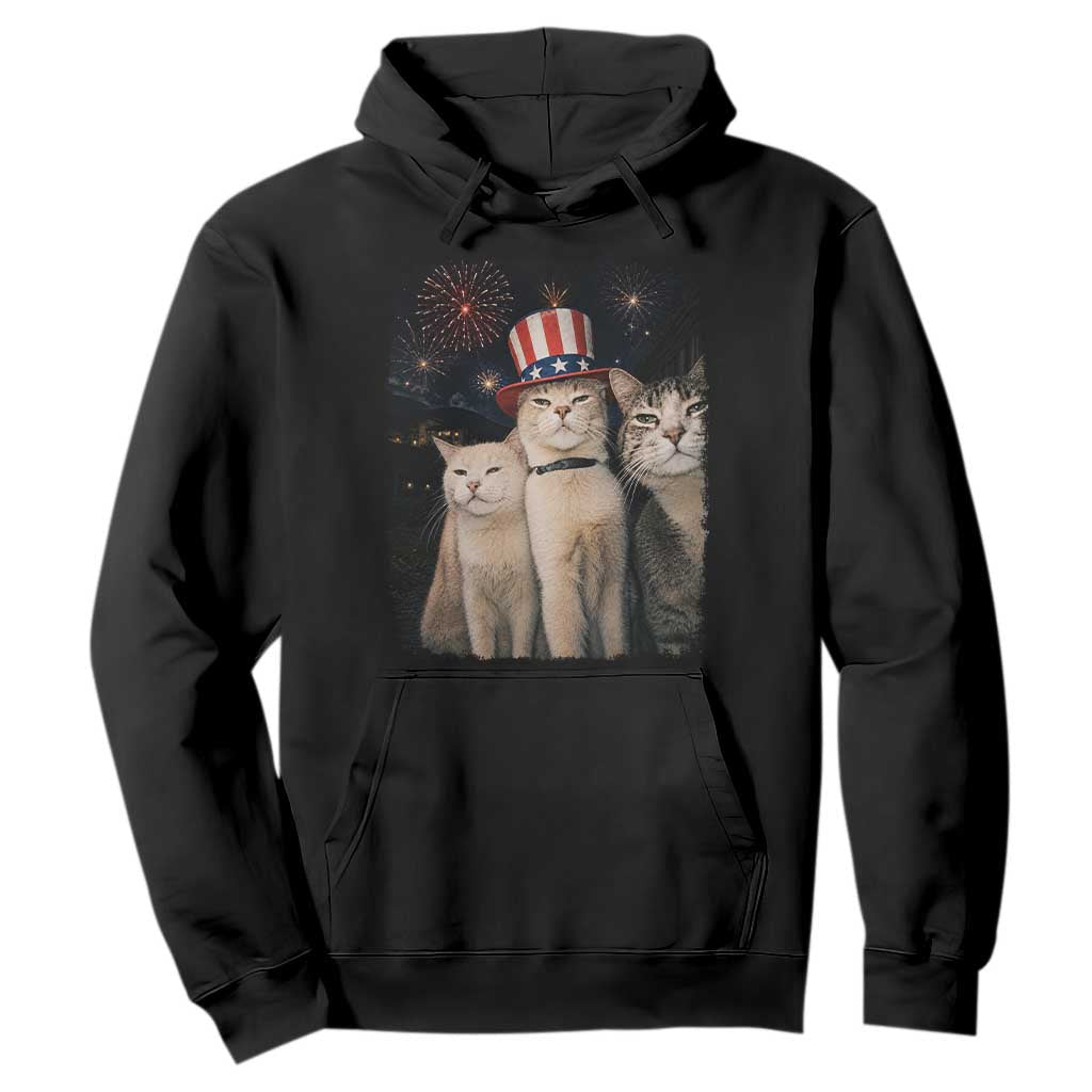 Patriotic Smoking Cat Hoodie Funny American Cat Lover 4th of July TS14 Black Print Your Wear