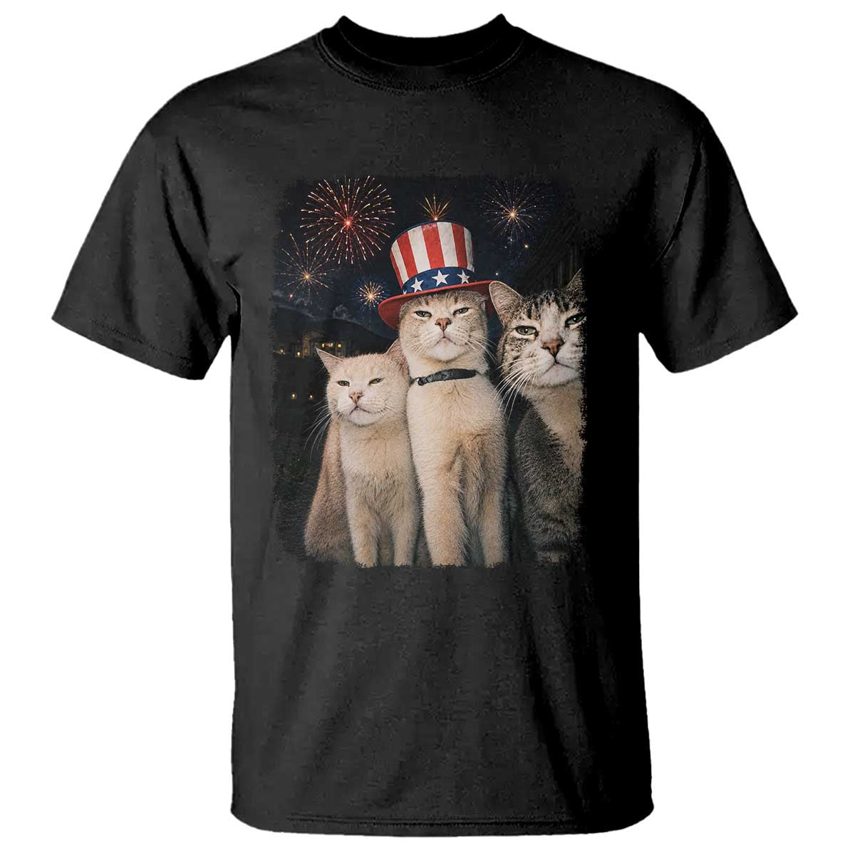 Patriotic Smoking Cat T Shirt Funny American Cat Lover 4th of July TS14 Black Print Your Wear