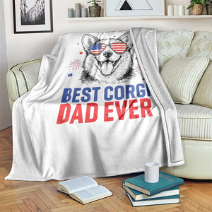 Best Corgi Dad Ever Throw Blanket Funny Dog Lover Dad 4th Of July TS14 Print Your Wear